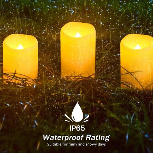 New Solar flameless Candles Outdoor Waterproof,Dusk to Dawn Outdoor Lighting, - Picture 3 of 6